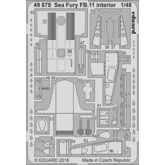 1/48 Sea Fury FB.11 Interior Photo-etched Set for Airfix kits