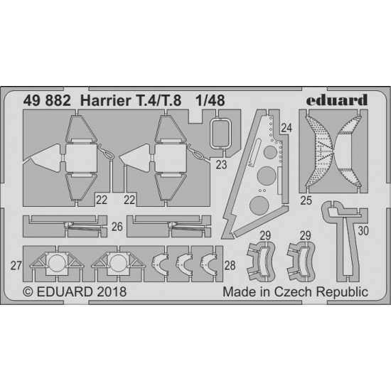 1/48 Harrier T.4/T.8 Photo-etched Set for Kinetic kits