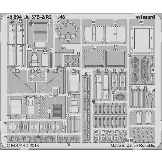 1/48 Junkers Ju 87B-2/R2 Photo-etched Detail set for Airfix kits