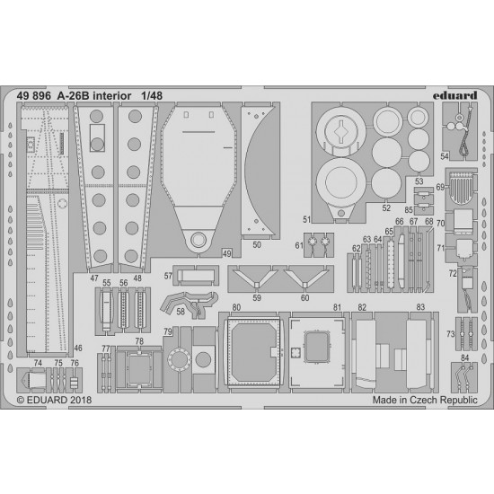 1/48 Douglas A-26B Interior Photo-etched Detail set for Revell kits