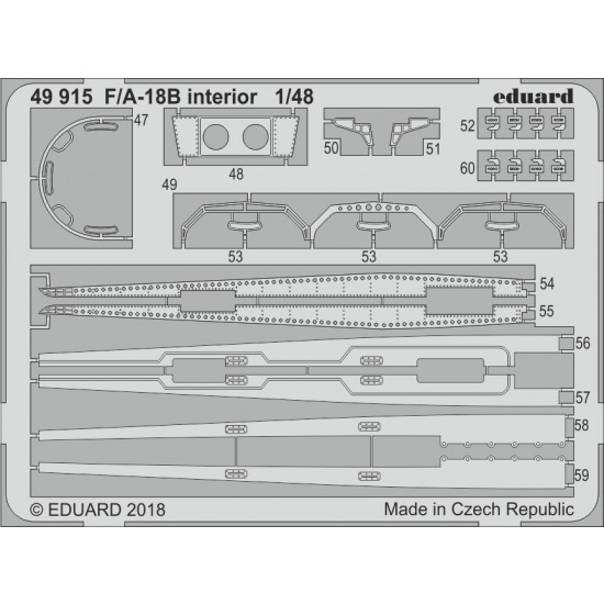 1/48 McDonnell Douglas F/A-18B Interior Detail-up Set for Kinetic kits