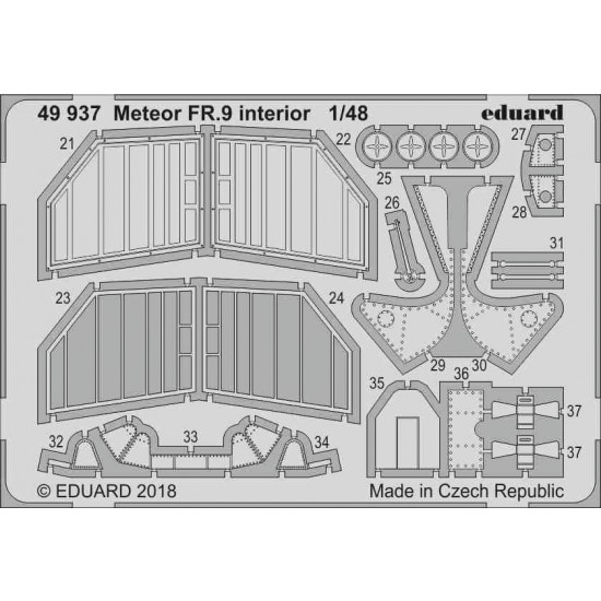 1/48 Gloster Meteor FR.9 Interior Detail Set (PE) for Airfix kits