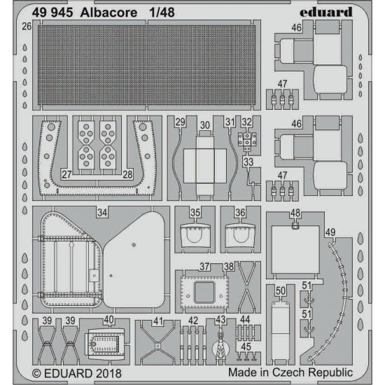 1/48 Fairey Albacore Detail Parts (PE) for Trumpeter kits
