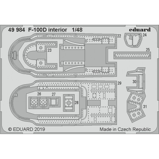 1/48 North American F-100D Super Sabre Interior Detail Set for Trumpeter kits