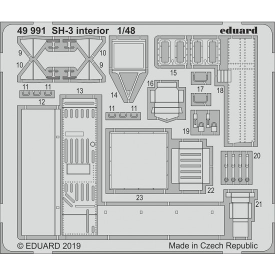 1/48 Sikorsky SH-3 Sea King Interior Detail Set for Hasegawa kits (2 sheets)