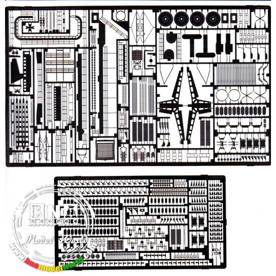 Photo-etched parts for 1/350 US Aircraft Carrier Hornet for Trumpeter
