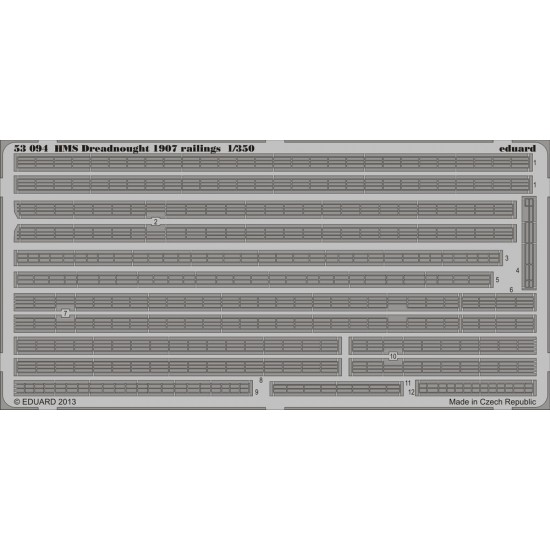 1/350 HMS Dreadnought 1907 Photo-Etched Railings Set for Trumpeter kit