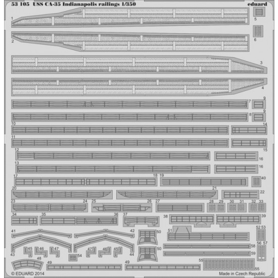 1/350 USS Indianapolis (CA-35) Railings for Academy kits