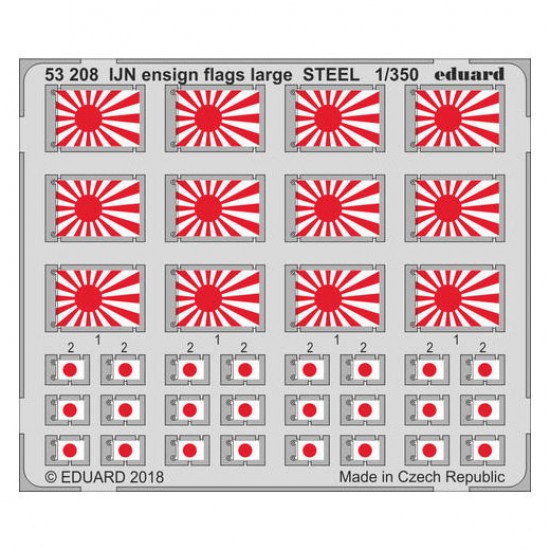 1/350 IJN Ensign Flags Large Steel Photo-etched Set