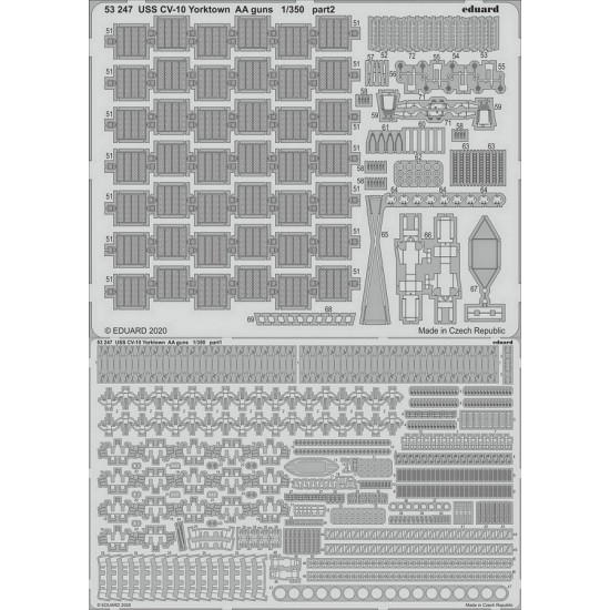 1/350 USS CV-10 Yorktown AA Guns Detail Set (Photo etched parts) for Trumpeter kits