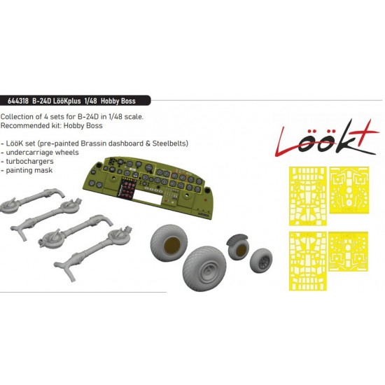 1/48 B-24D Detail Set with Instrument Panel for Hobby Boss kits