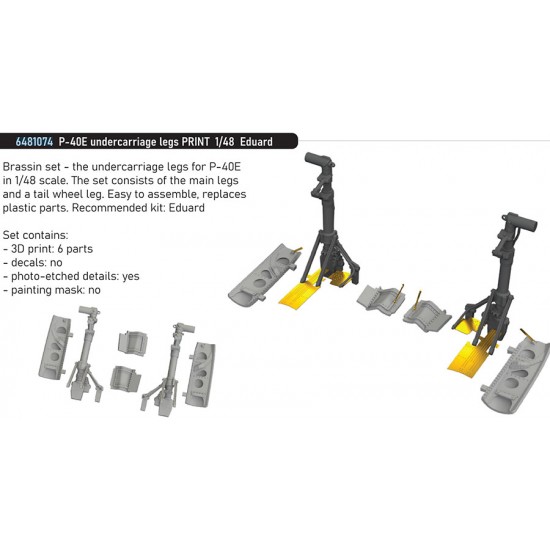 1/48 P-40E Warhawk Undercarriage Legs for Eduard kits