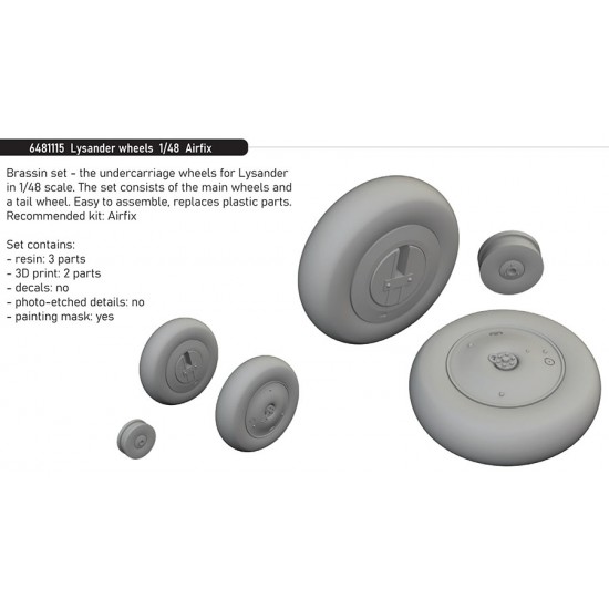 1/48 Westland Lysander Wheels for Airfix kits