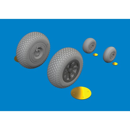 1/48 P-40N Wheels Cross Tread for Eduard kits