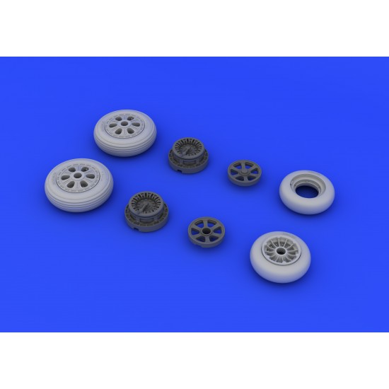 1/48 F-86F Undercarriage Wheels Set for Hasegawa kit (4 Wheels) (Resin+Painting Mask)