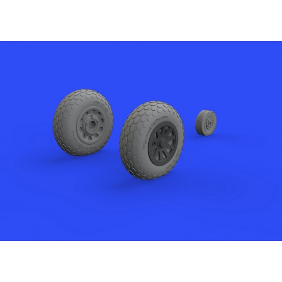 1/48 North American P-51D Mustang Wheels Oval Tread Set for Eduard kits