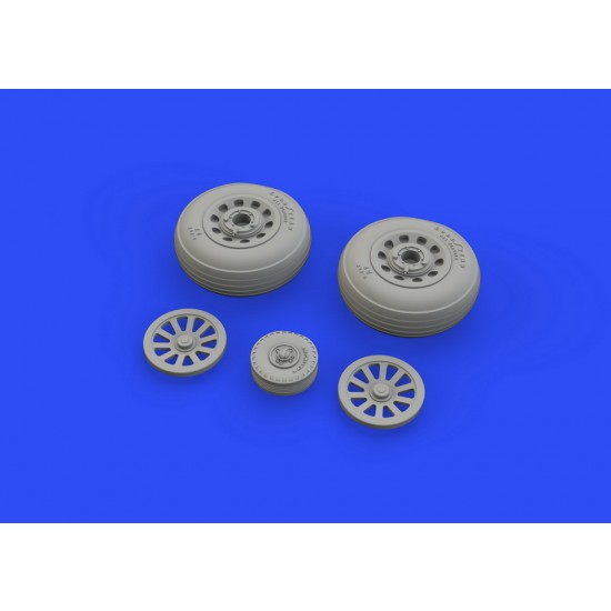 1/48 North American P-51D Mustang Wheels Grooved Set for Eduard kits