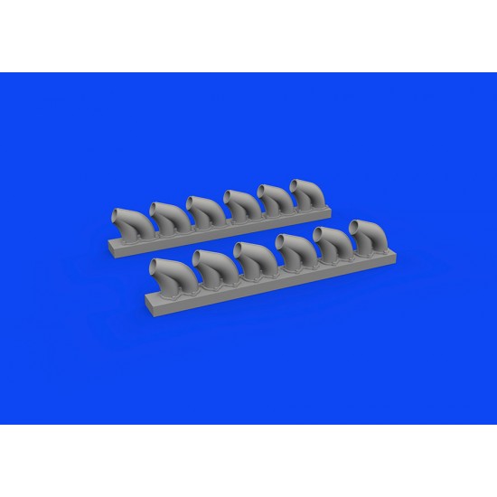 1/48 Bell P-39 Airacobra Exhaust Stacks Rounded for Eduard kits