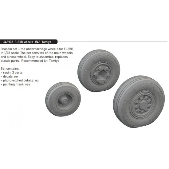 1/48 Lockheed Martin F-35B Lightning II Wheels for Tamiya kits