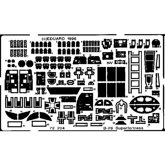 Photoetch for 1/72 Boeing B-29A for Academy kit