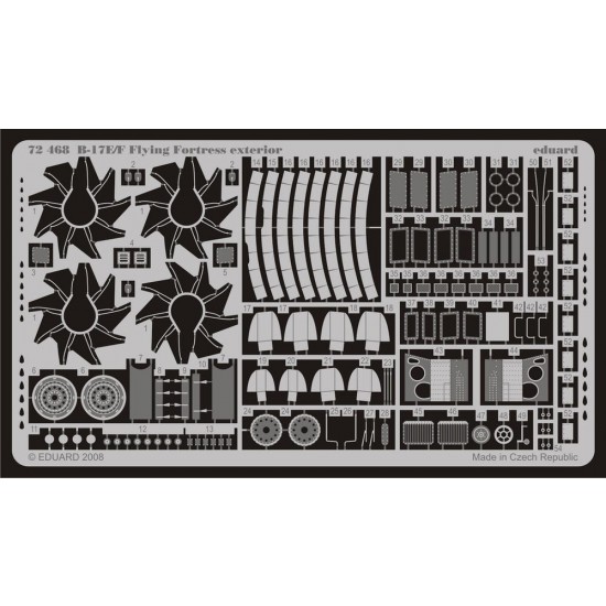 Photoetch for 1/72 Boeing B-17E/F Flying Fortress Exterior for Academy kit