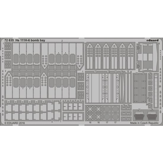 1/72 Heinkel He 111H-6 Bomb Bay for Airfix kit AX07007 (1 Photo-Etched Sheet)