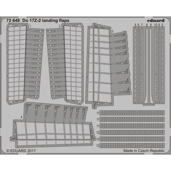 1/72 Dornier Do 17Z-2 Landing Flaps for ICM kit #48244 (1 Photo-Etched Sheet)