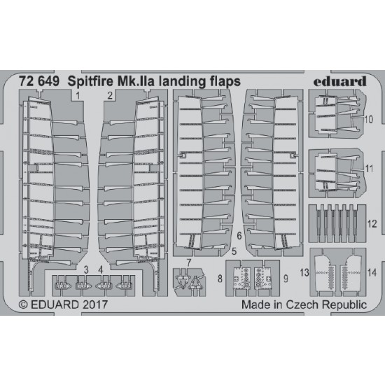 1/72 Supermarine Spitfire Mk.IIa Landing Flaps for Revell kit (1 Photo-Etched Sheet)