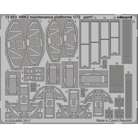 1/72 Kawanishi H8K2 Maintenance Platforms for Hasegawa kit (1 Photo-Etched Sheet)