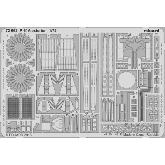 1/72 Northrop P-61A Black Widow Exterior Photo-etched Detail set for Hobby Boss kits