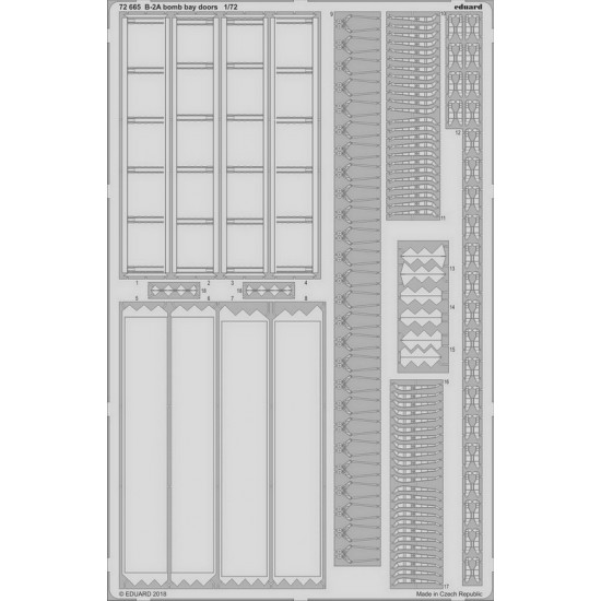 1/72 B-2A Bomb Bay Doors Photo-etched set for Modelcollect kits