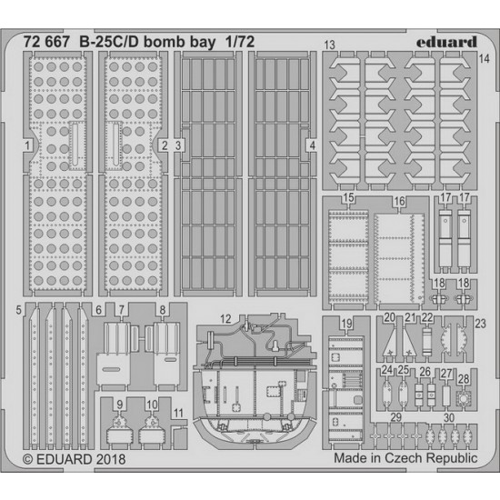 1/72 B-25C/D Bomb Bay Photo-etched set for Airfix kits