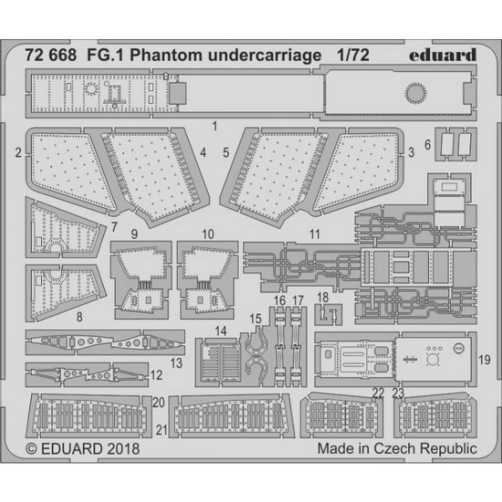 1/72 FG.1 Phantom Undercarriage Photo-etched set for Airfix kits
