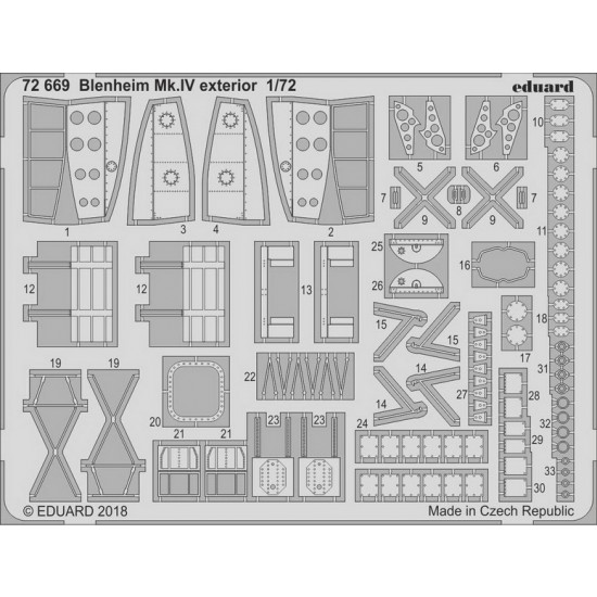 1/72 Blenheim Mk.IV Exterior Detail Set for Airfix kits