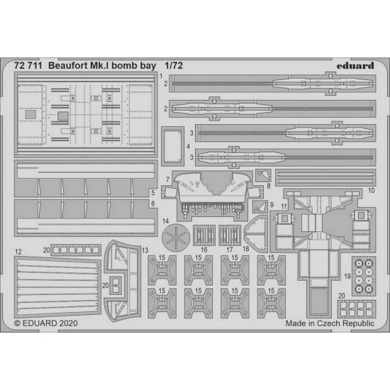 1/72 Bristol Beaufort Mk.I Bomb Bay Detail Set for Airfix kits
