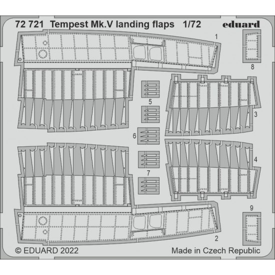 1/72 Hawker Tempest Mk.V Landing Flaps Detail Set for Airfix kits