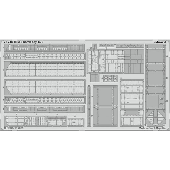 1/72 TBM-3 Avenger Bomb Bay Photo-etched set for Hobby Boss kits