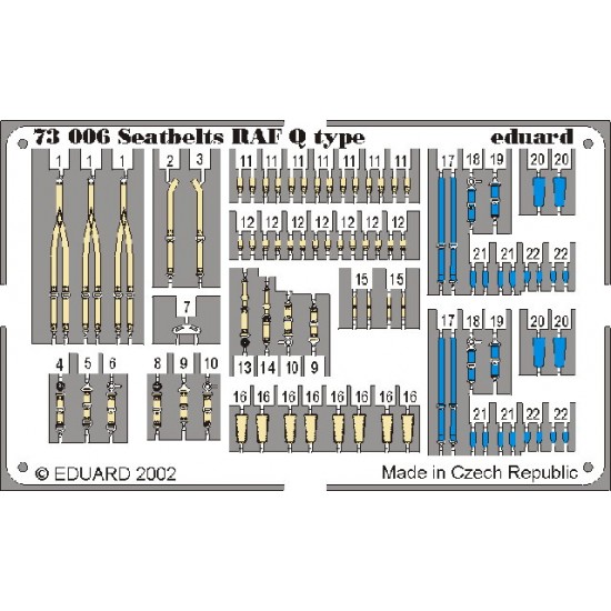 Colour Photoetch for 1/72 Seatbelts RAF Q Type