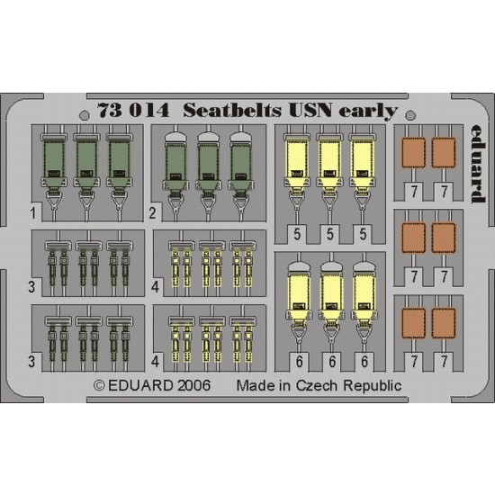 Colour Photoetch for 1/72 USN Early Seatbelts 
