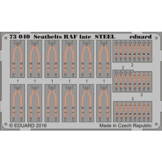 1/72 RAF Late Seatbelts (Steel, 1 Photo-Etched Sheet)