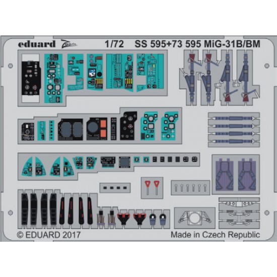 1/72 Mikoyan MiG-31B/BM Interior Detail Set for Trumpeter kit (2 Photo-Etched Sheets)
