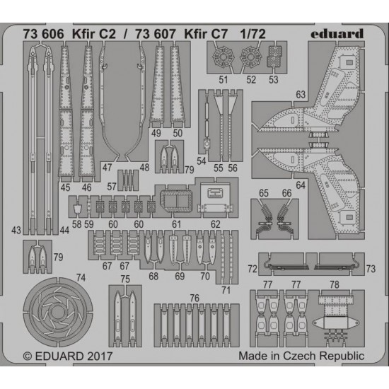 1/72 IAI Kfir C7 Exterior Detail Set for AMK kit