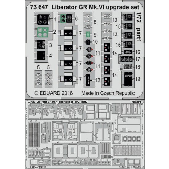 1/72 Liberator GR Mk.VI Upgrade Detail Parts (PE) for Eduard kits