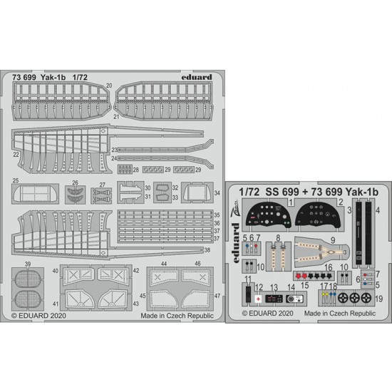 1/72 Yakovlev Yak-1b Photo-etched Detail Set for Arma Hobby kits