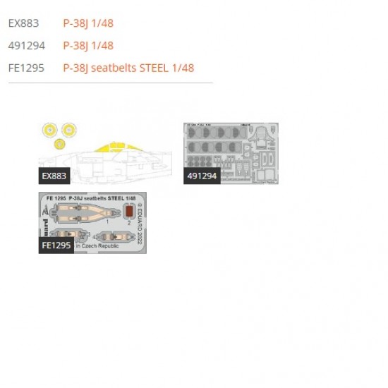 1/48 Lockheed P-38J Super Detail Set for Tamiya kits