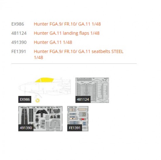 1/48 Hawker Hunter Ga.11 Super Detail Set for Airfix kits