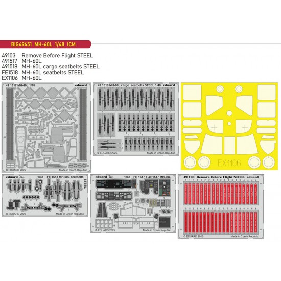 1/48 MH-60L Black Hawk PE Super Detail Set for ICM kits