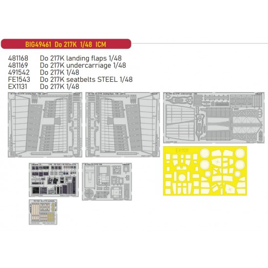 217k 1/48 Do 217K Photo-etched Super Detail set for ICM kits Eduard BIG49461
