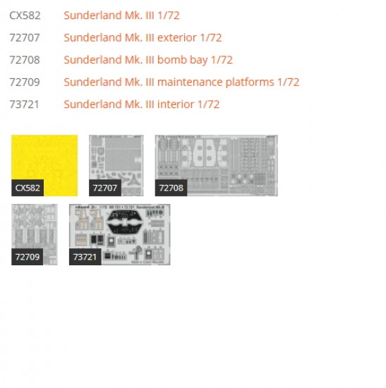 1/72 Sunderland Mk.III Super Detail Set for Special Hobby kits