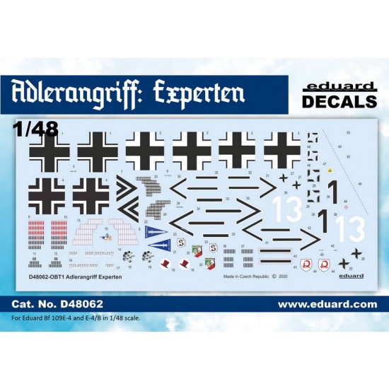 1/48 Adlerangriff: Experten Decals for Eduard kits